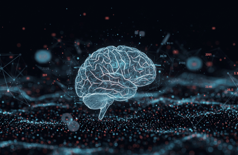 AI-powered observability tools analyzing complex data networks.